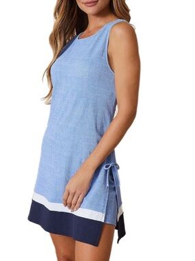 Tommy Bahama Island Cays Color Block Swim Romper in Blue Monday Heather XS tall